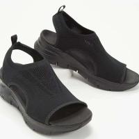 Sandalias de cuña con punta abierta para Mujer, zapatos informales ligeros con plataforma de pescado de malla, verano 2024 - details 6