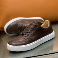 Zapatos casuales de cuero de vaca rayados a mano de alta gama para hombres - details 17