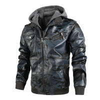 CHAIFENKO Chaqueta de Cuero Camuflaje Grueso Abrigo de Ocio de Invierno con Gorra Desmontable - details 2