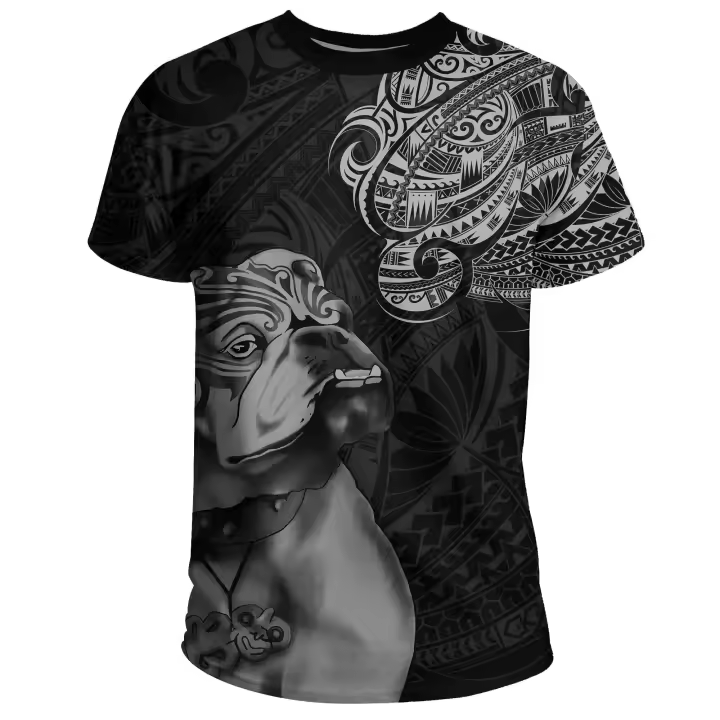 Camiseta de verano cómoda y agradable para la piel con estampado de bulldog maorí de diseño de Nueva Zelanda con impresión a petición - 1