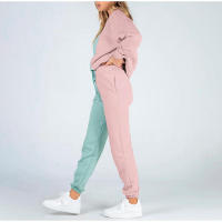 Ropa Deportiva de costura simétrica para mujer, traje de sudadera de dos piezas, traje de moda - details 3