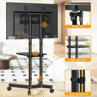 Ruedas para Televisión de 32-75 Pulgadas Altura Ajustable Móvil Soporte de Almacenamiento de TV con Bala hasta 40kg VESA 400x400mm - details 5