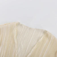 Camisas lisas plisadas para mujer, cárdigan acampanada de manga larga con cuello en V, Tops informales para fiesta y calle - details 8