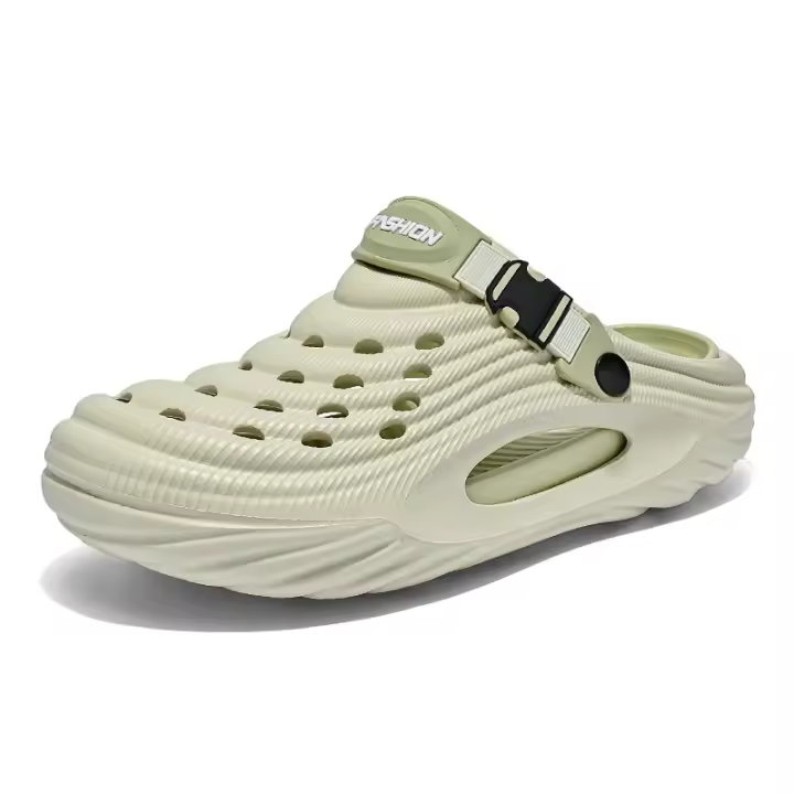 Zuecos informales para hombre, sandalias de verano 2025, zapatos de playa EVA para hombre, zapatillas huecas a la moda, calzado para jardín de Color sólido con punta cerrada - 1