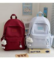 Mochilas simples y versátilesMochila para estudiantes de secundaria Mochila para estudiantes universitarios de gran capacidad Mochila de color sólido de estilo coreano - details 25
