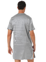 Camisón de satén para hombre y mujer, ropa de dormir de manga corta con cuello en V, ropa de dormir para el hogar, ropa de dormir con abertura lateral, albornoz para dormir - details 33