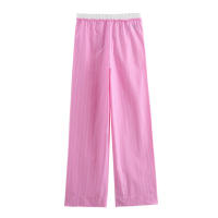 Conjunto de Moda Primaveral para Mujer Ouwu Camisa Corta de Manga Larga con Correa de Cintura Media y Pantalones Anchos - details 5