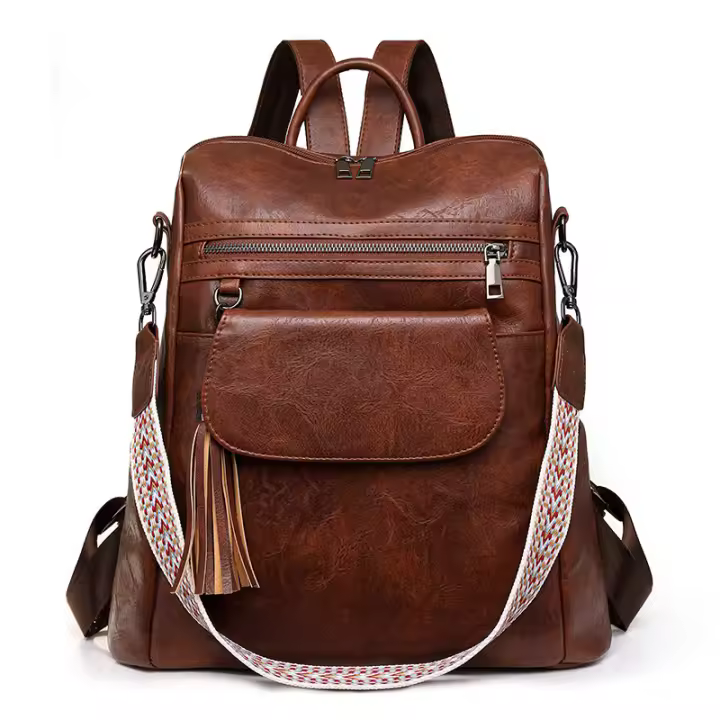 Mochila de cuero para mujer, diseño de moda, bolsos de hombro para mujer, mochila de viaje - 1