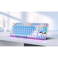 Teclado mecánico metálico 87 teclas 104 teclas eje verde luminoso eje negro accesorios informáticos juego de bloques de color - details 18