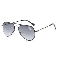 Gafas de sol de lectura bifocales para piloto, lentes negras de aleación, ligeras, llanta completa, + 0,75 a + 4, ver de cerca y lejos - details 4