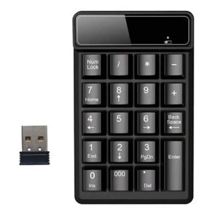Teclado inalámbrico de 2,4 GHz, miniteclado numérico USB, 19 teclas, numérico Pad, receptor para Contabilidad, ordenador portátil, PC (A) - 1