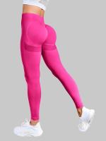 Mallas tejidas sin costuras para mujer, medias elásticas de cintura alta, entrenamiento de gimnasio, pantalones deportivos para correr, pantalones de Yoga para levantamiento de cadera y Fitness - details 1