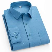 Nuevo bolsillo de negocios de manga larga de moda informal suave a rayas, camisa de oficina, ropa de hombre 4xl 5xl - details 12