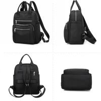 Mochila Oxford impermeable de gran capacidad para mujer, Bolsa Escolar de viaje para adolescentes, paquete negro Simple, nueva moda - details 20
