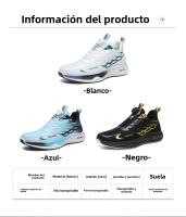 Hebilla rotativa zapatillas de deporte de los hombres aumento de altura 2025 nueva malla transpirable zapatos para correr juventud zapatos casuales - details 1