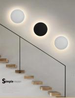Lámpara de pared redonda para interiores/estilo minimalista moderno, mesita de noche para dormitorio, escalera, porche/fuente de luz LED, Sensor táctil de cuerpo humano - details 0