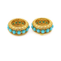 Color dorado mate, latón y perlas de imitación de plástico, espaciador de rueda, cuentas para pulsera, accesorios para hacer joyas Diy - details 4