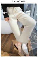 Pantalones de Cachemira para Mujer Otoño-Invierno Cintura Alta, Color Sólido, Estilo Casual, Ajuste Suelto, Pantalones de Punto para Exteriores - details 9