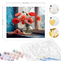 RUOPOTY Pintura DIY para Adultos Kit de Arte de Pared con Flores Marcador por Números Regalo para Decoración del Hogar Propylene Abstracto Tamaño 40x50cm - details 4
