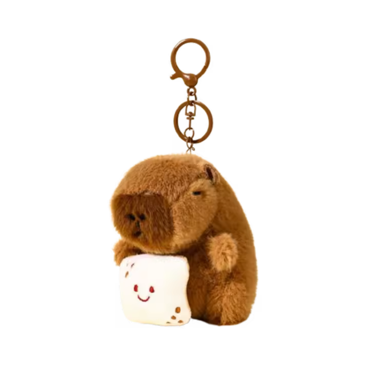 Llavero de capibara de moda, bolso colgante de animales de peluche, colgante de llave de capibara, juguete de peluche de dibujos animados, pareja de muñecos - 1