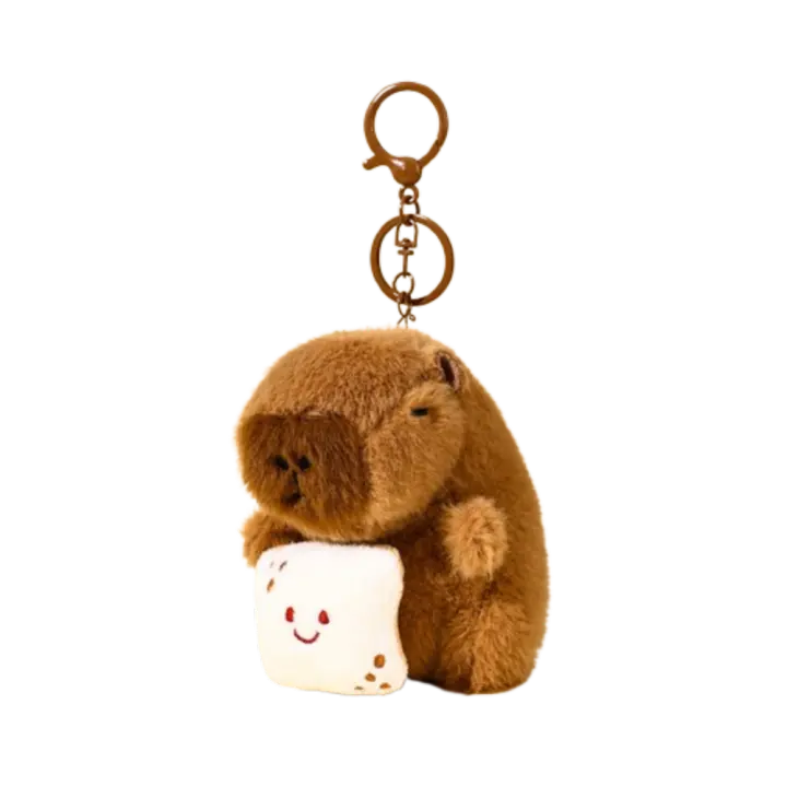 Llavero de capibara de moda, bolso colgante de animales de peluche, colgante de llave de capibara, juguete de peluche de dibujos animados, pareja de muñecos - 1