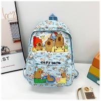 Mochila bonita de capibara de gran capacidad, mochila escolar ultraligera transpirable para estudiantes, bolsa de libros de dibujos animados de nailon - details 24