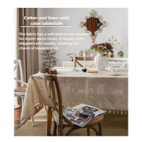 Mantel Nórdico Minimalista - Tela de Lino para Comedor y Mesa de Centro (Estilo Europeo Moderno, Impermeable, Fácil de Limpiar) - details 1