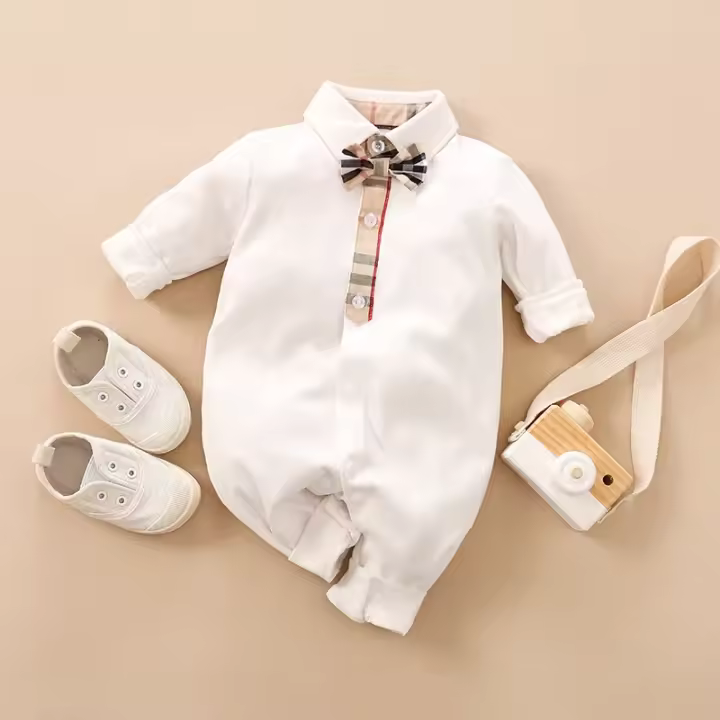 Comfoa on mono de bebé de manga larga para hombre, traje para niños de otoño a gis - 1
