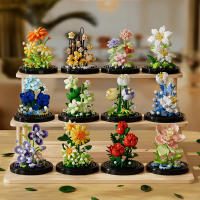Children's building block toys handmade DIY sunflower accessories plant bouquets girl assembly puzzle desktop decoration - details 0