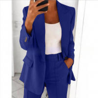 Trajes de ocio Mujer 2 Conjunto，Chaqueta y pantalón con solapa y botón - details 4