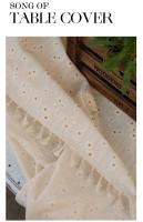 Mantel rectangular con borlas, decoración rústica para mesa de comedor, resistente a la piscina, 1 pieza - details 4