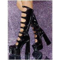 Botas de plataforma con múltiples correas para el hombro y hebilla a la moda para mujer, botas hasta la rodilla góticas de tacón ultraalto y grueso para primavera - details 4