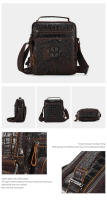 Bolso de cuero de vaca retro multifuncional para hombre de gran capacidad con hombro - details 10