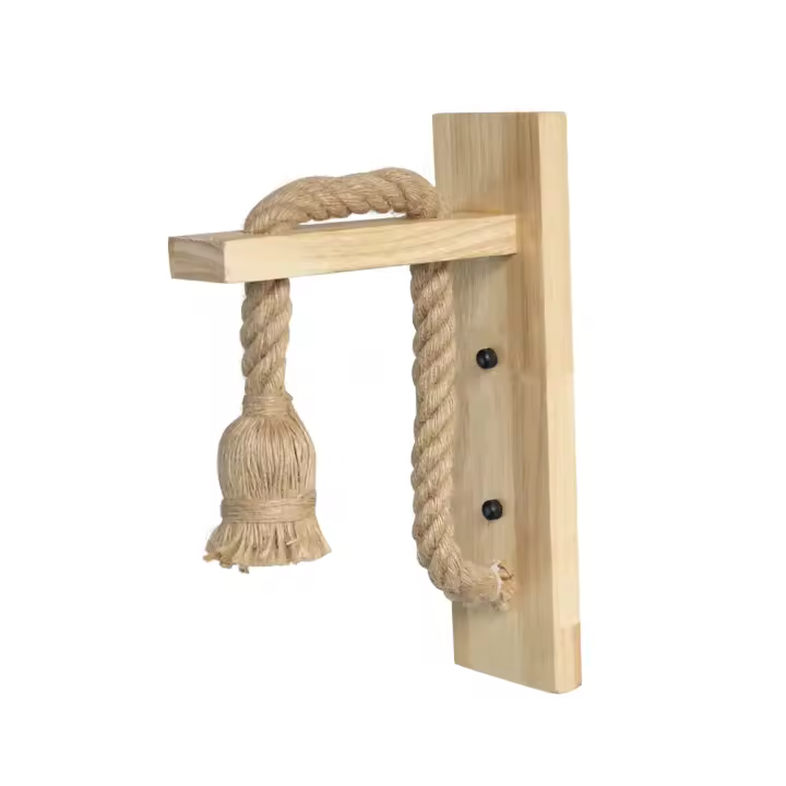 Lámpara de pared de cuerda de cáñamo Estilo Vintage, luz de madera para comedor, dormitorio, decoración Industrial, iluminación interior, mesita de noche, E27, 110V, 220V - 1