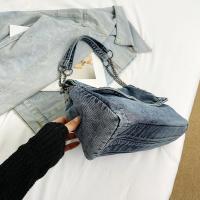 Bolso de hombro versátil y elegante de moda 2015 con correa de cadena - Casual, azul y blanco, gran capacidad, correa fija, forro de poliéster, bolso de mano - details 13