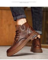 Nuevas botas cortas casuales, zapatos de herramientas negros retro americanos de alta gama para hombres - details 4