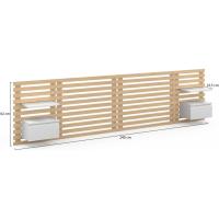 Cabecero colgante de cama de 240 cm con mesita de noche + cajón de madera clara y blanca - details 4