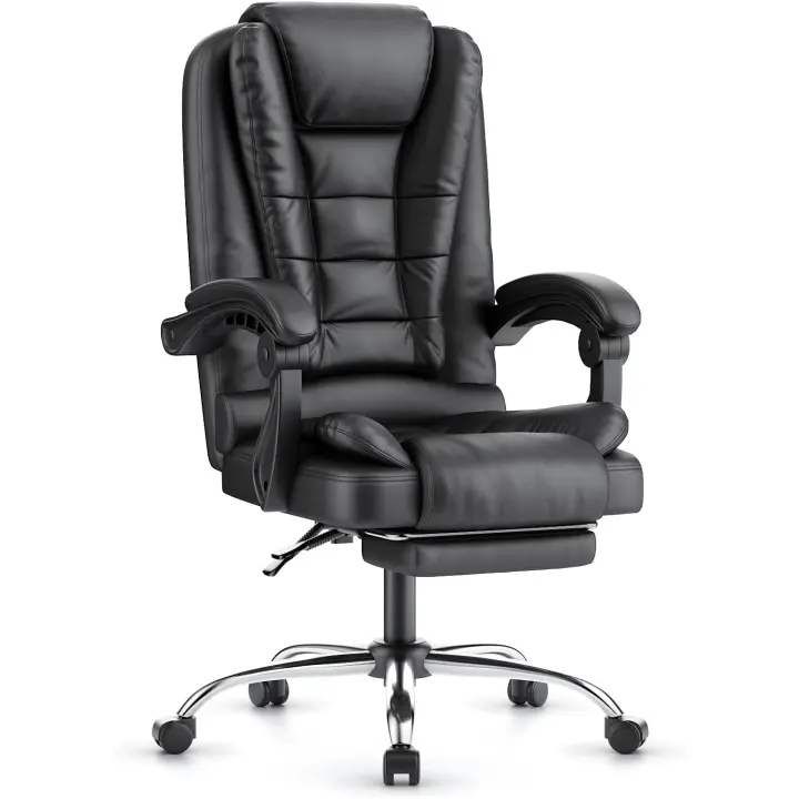 Escritorio con Respaldo Alto, Función de Inclinación, Silla Reclinable Ergonómico de Altura Ajustable, - 1
