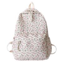 Mochila Escolar Coreana Blanca y Floral para Niñas Adolescentes Bolsa De Libros De Marca - details 25
