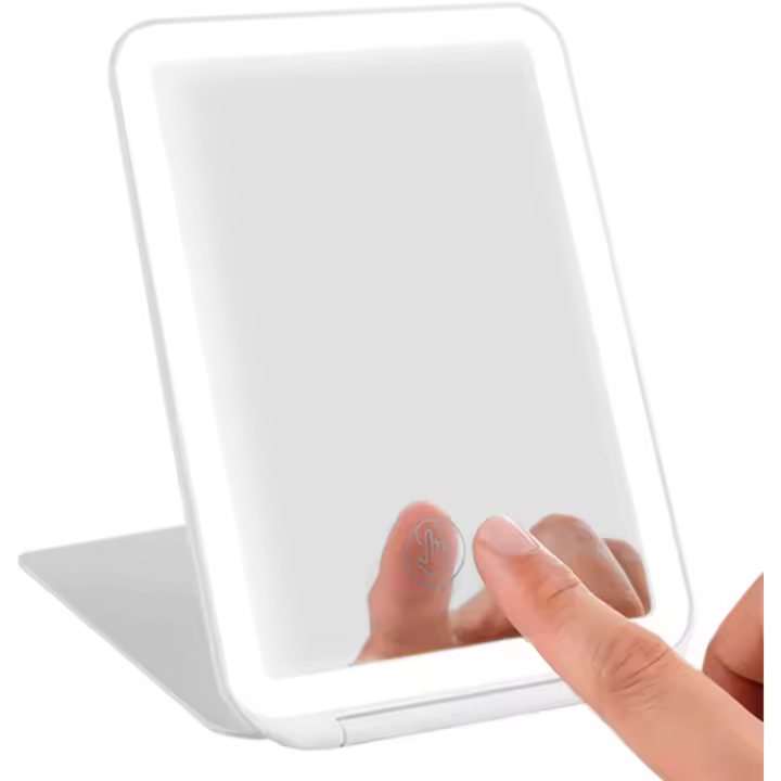 Iluminación cosmética recargable Sporgo: mesa con 72 luces LED, pantalla táctil regulable con 3 colores de luz, rotación libre de 125 grados, - 1