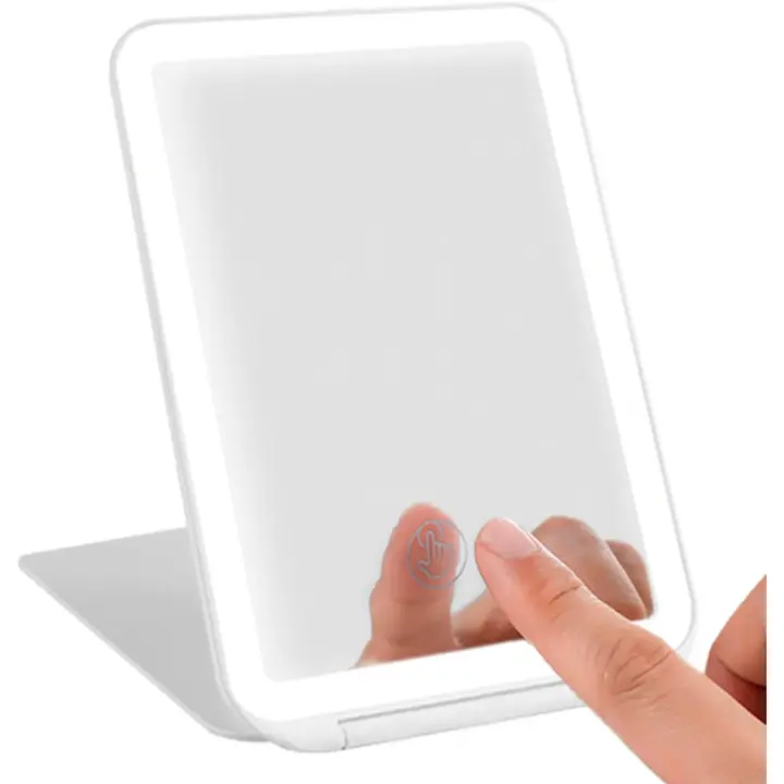 Iluminación cosmética recargable Sporgo: mesa con 72 luces LED, pantalla táctil regulable con 3 colores de luz, rotación libre de 125 grados, - 1