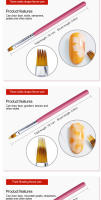 Pincel de Uñas French Tip Arte Clavo 8PCS con Mango Plateado y Rosa Herramientas de Arte de Uñas para Pintura Acrílica en Forma de Medio Luna - details 5