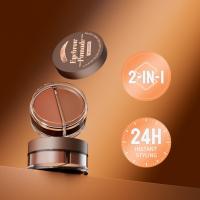 Crema teñida para cejas resistente al agua, duradera, con cepillo plegable, crema para cejas de dos colores, Kit de sombreado de maquillaje teñido negro para niña - details 8