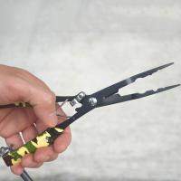 Alicates de pesca de corte de línea multifuncionales con mango de goma, alicates de Boca de pescado, gancho antideslizante, abrazadera de labio de agarre de pescado de acero inoxidable - details 3