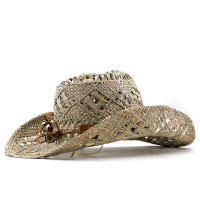 Sombrero de paja de vaquero del oeste de Panamá para hombre y mujer, gorra de Jazz de verano, a prueba de viento, con cuerda, sombreado, de ala ancha - details 5