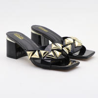 Correade una sola pieza con puntera abierta y tacón grueso y sandalias y pantuflas exteriores sencillas y versátiles para mujer. - details 3
