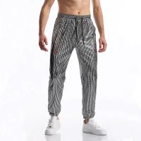 Pantalon décontracté para hombres, modo nouvelle, estampage à chaud, Harajuku, Hip Hop, fiesta de baile Disco, Streetwear, pantalon à cordon de serrage, boîte de nuit - details 6