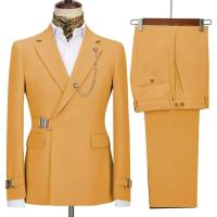 Traje de Hombre de Diseño Italiano Blazer Pantalón para Bodas y Fiestas Ajuste Delgado Moda 2025 - details 7