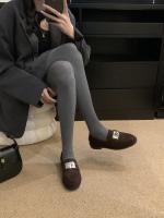 Mocasines perezosos con bloqueo de metal de un pedal, nuevos zapatos de cuero pequeños con plataforma de cabeza redonda de estilo británico - details 12