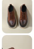 Botas de cuero de alta gama para hombres zapatos de piel de vaca pura zapatos altos de piel de vaca de primera capa - details 3